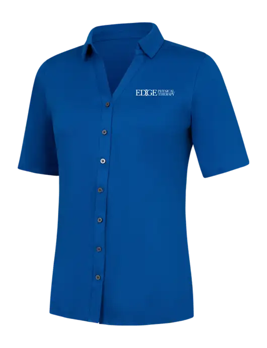 Womens Royal City Stretch Top w/Edge Physical Therapy Logo