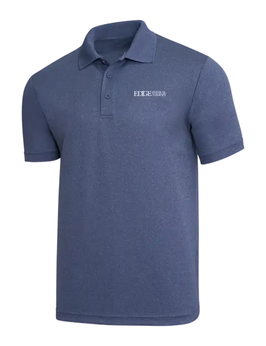 Light Navy Heather PosiCharge RacerMesh Polo w/Edge Physical Therapy Logo