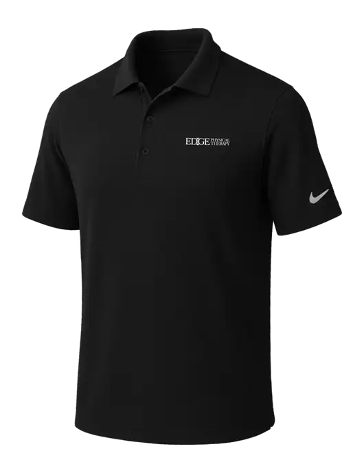 NIKE Black Dri-Fit Micro Pique Polo w/Edge Physical Therapy Logo