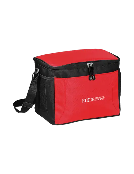 12 Can Red/Black Cube Cooler  w/Edge Physical Therapy Logo