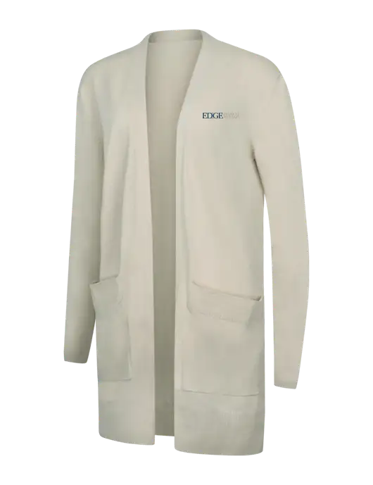 Mercer+Mettle Womens Ivory Open Front Cardigan Sweater w/Edge Physical Therapy Logo