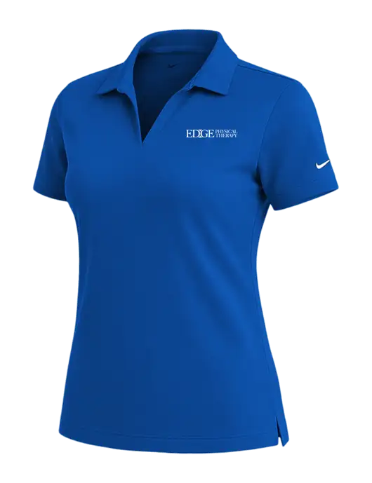 NIKE Royal Womens Dri-Fit Micro Pique Polo w/Edge Physical Therapy Logo