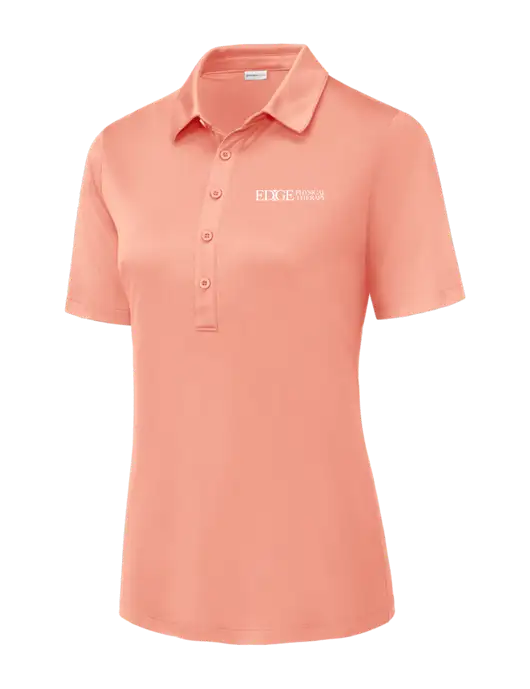 Soft Coral Womens Posi-UV Pro Polo w/Edge Physical Therapy Logo