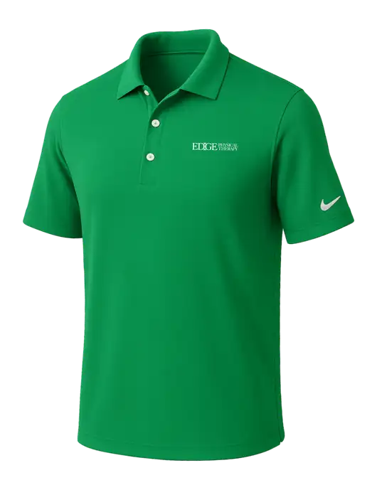 NIKE Kelly Green Dri-Fit Micro Pique Polo w/Edge Physical Therapy Logo