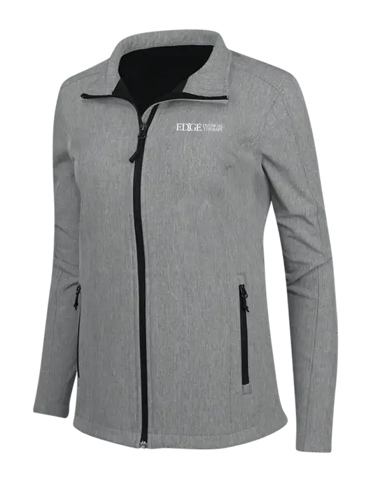 Medium Grey Heather Womens Core Soft Shell Jacket w/Edge Physical Therapy Logo