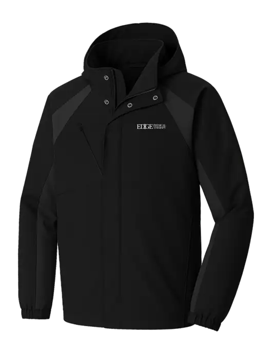 Waterproof Ranger Black/ Dark Grey Jacket with Detachable hood w/Edge Physical Therapy Logo
