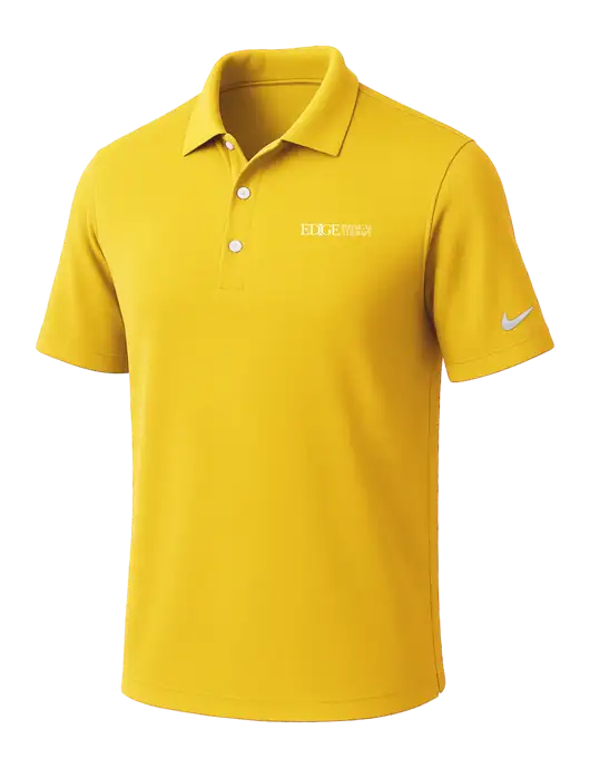NIKE Yellow Gold Dri-Fit Micro Pique 2.0 Polo
 w/Edge Physical Therapy Logo