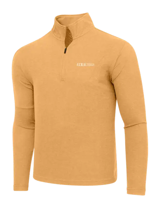 Adidas Light Orange Heather 3 Stripes Quarter Zip Sweater w/Edge Physical Therapy Logo