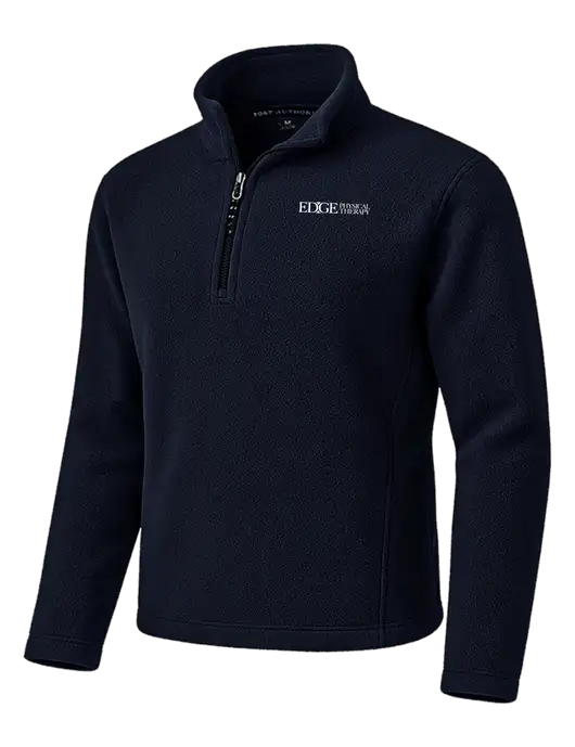 Navy Fleece 1/4-Zip Pullover w/Edge Physical Therapy Logo