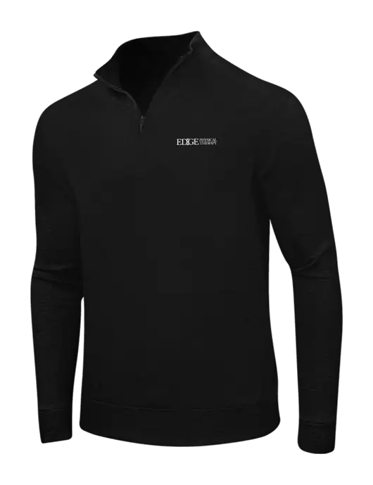 Deep Black/Charcoal Heather Interlock 1/4 Zip w/Edge Physical Therapy Logo