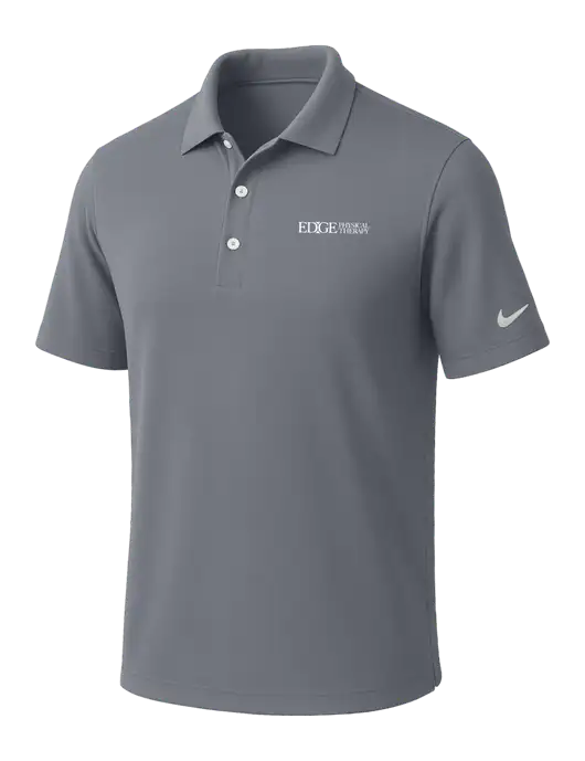 NIKE Medium Grey Dri-Fit Micro Pique Polo w/Edge Physical Therapy Logo