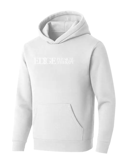 BELLA+CANVAS Heathered White Sponge Fleece Pullover Hoodie w/Edge Physical Therapy Logo