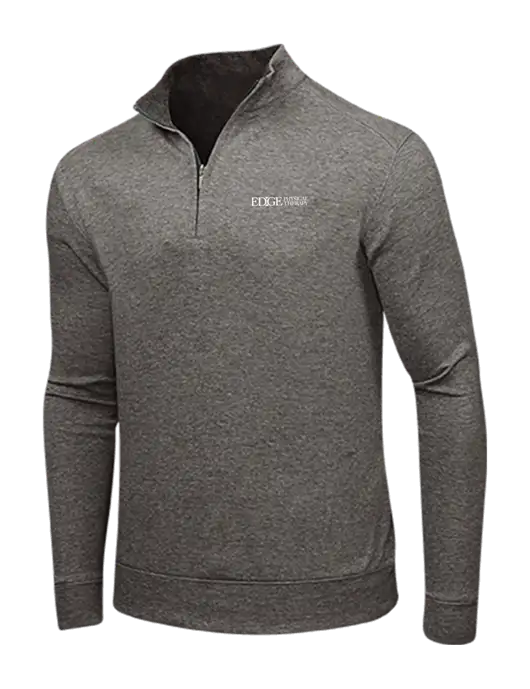Charcoal Heather/Medium Heather Grey Interlock 1/4 Zip w/Edge Physical Therapy Logo