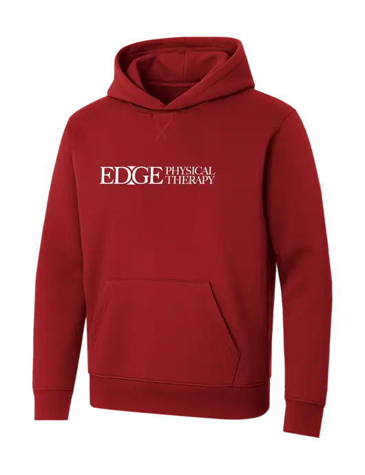 Allmade Revolution Red Organic French Terry Pullover Hoodie w/Edge Physical Therapy Logo
