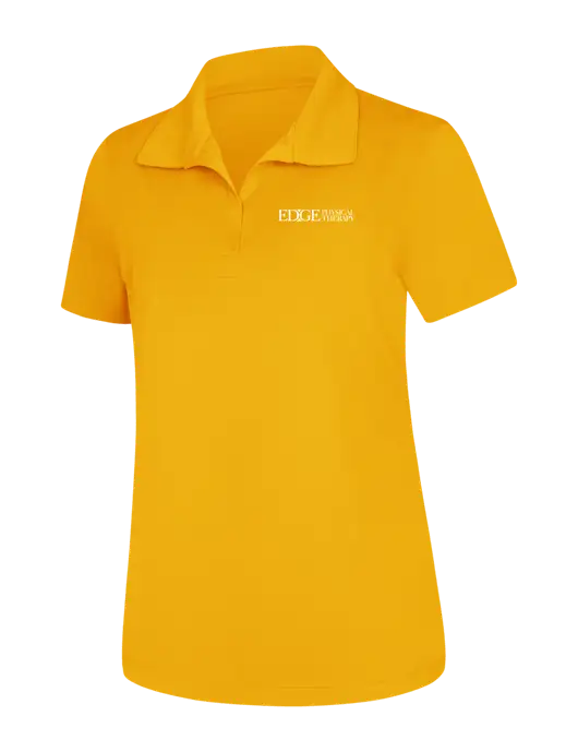 Womens Yellow Gold Micropique Sport-Wick Polo
 w/Edge Physical Therapy Logo