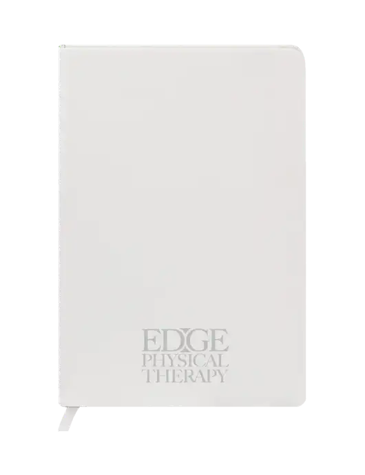 Fabrizio White Hard Cover 5.75 x 8.3  Journal w/Edge Physical Therapy Logo