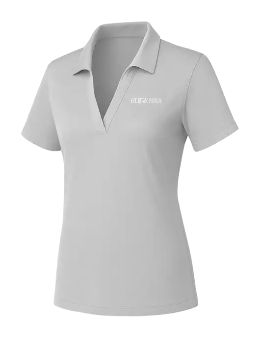 Womens Light Grey PosiCharge RacerMesh Polo w/Edge Physical Therapy Logo