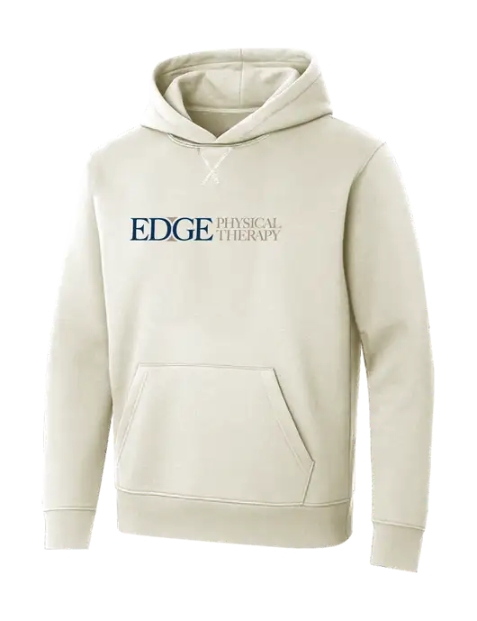 Allmade White Sand Organic French Terry Pullover Hoodie w/Edge Physical Therapy Logo