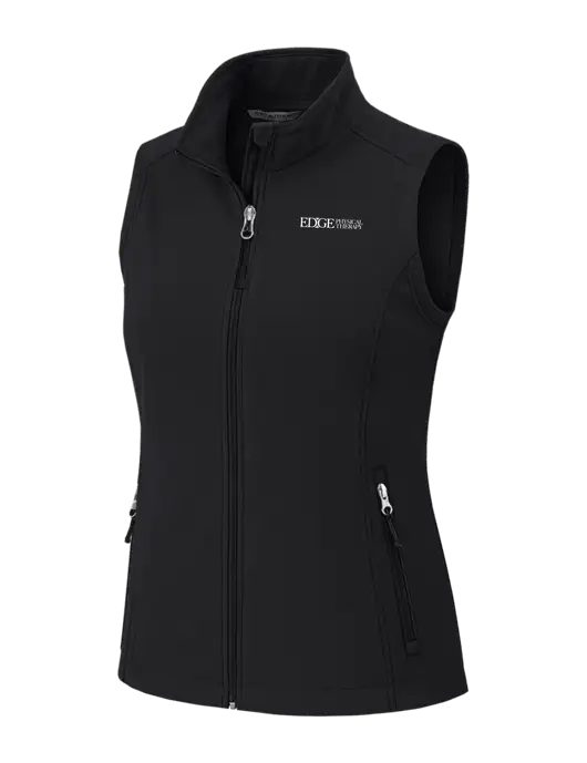 Black Womens Core Soft Shell Vest w/Edge Physical Therapy Logo