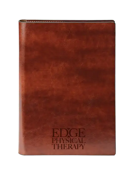 Fabrizio Brown 7 x 9.625 Padfolio & Notepad w/Edge Physical Therapy Logo