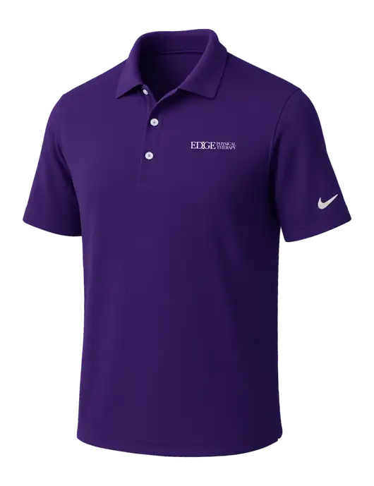 NIKE Purple Dri-Fit Micro Pique Polo w/Edge Physical Therapy Logo