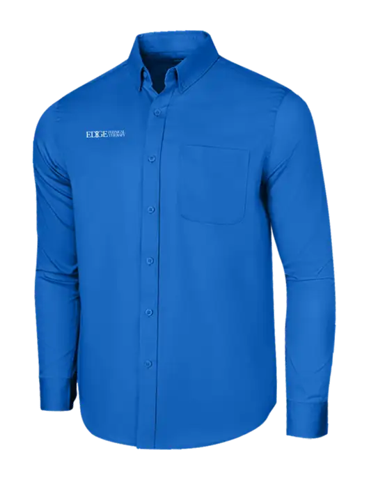 Long Sleeve Royal Blue Superpro React Twill Shirt w/Edge Physical Therapy Logo