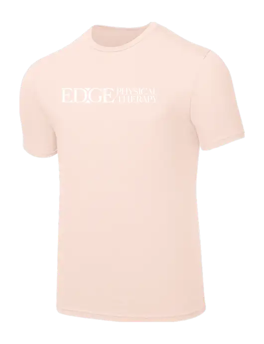 Seriously Soft Very Light Coral T-Shirt w/Edge Physical Therapy Logo
