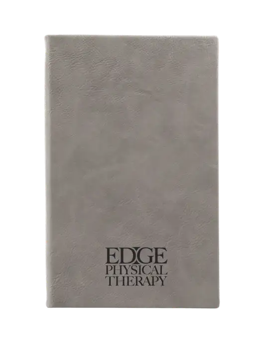 Grey Leatherette 5.25 x 8.25 Journal w/Edge Physical Therapy Logo