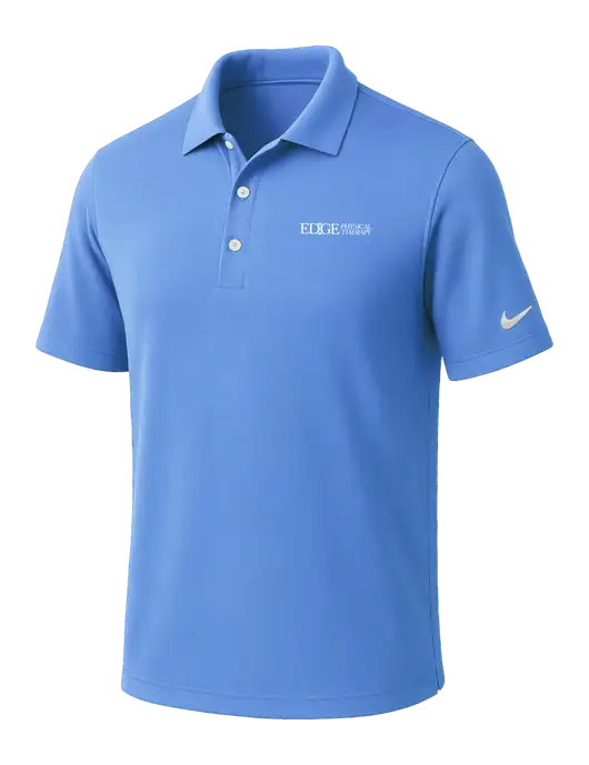 NIKE Carolina Blue Dri-Fit Micro Pique Polo w/Edge Physical Therapy Logo