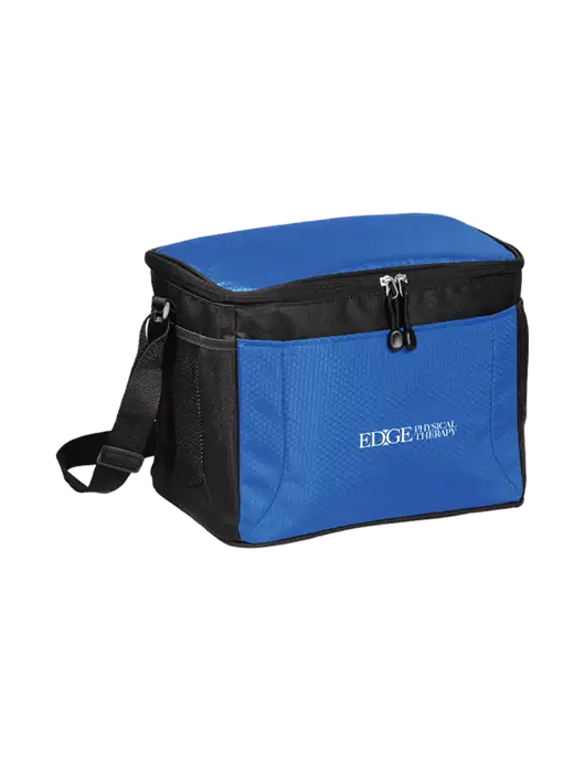 12 Can Twilight Blue/Black Cube Cooler  w/Edge Physical Therapy Logo