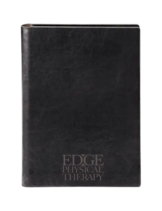 Fabrizio Black 7 x 9.625 Padfolio & Notepad w/Edge Physical Therapy Logo
