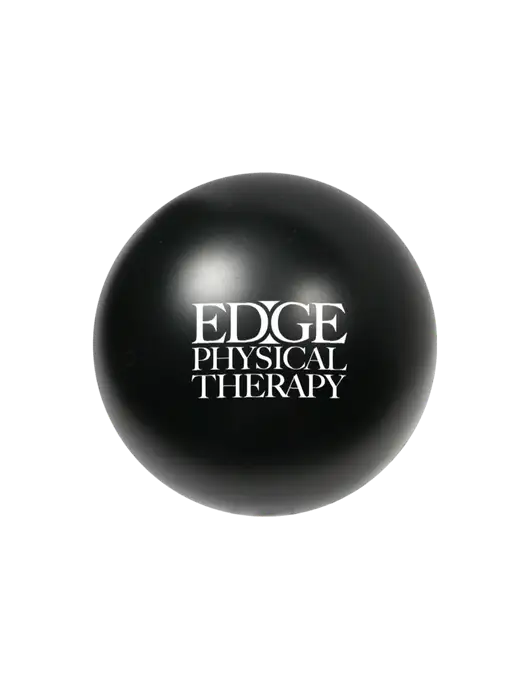 Black Stress Reliever Ball w/Edge Physical Therapy Logo