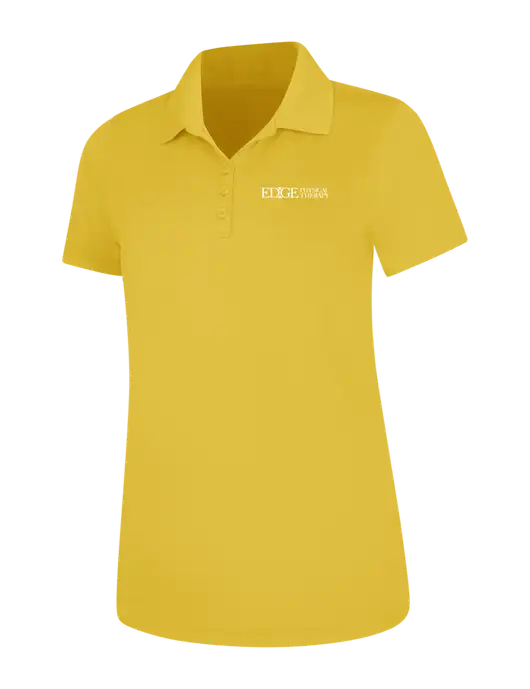 Yellow Womens Dry Zone UV Mesh Polo w/Edge Physical Therapy Logo