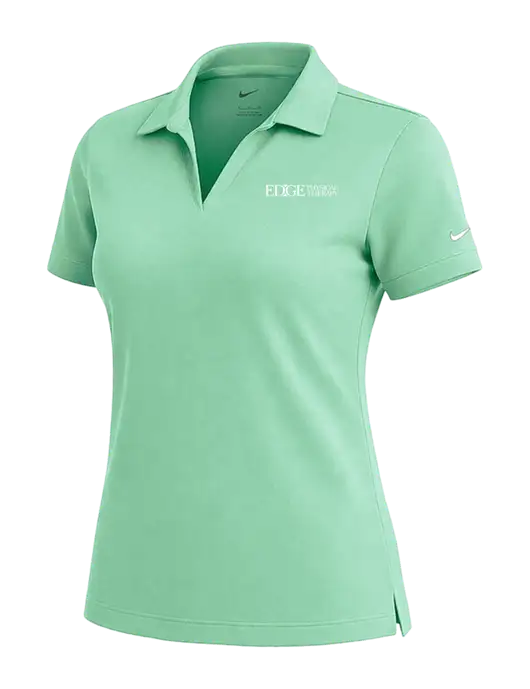 NIKE Very Light Green Womens Dri-Fit Micro Pique Polo w/Edge Physical Therapy Logo