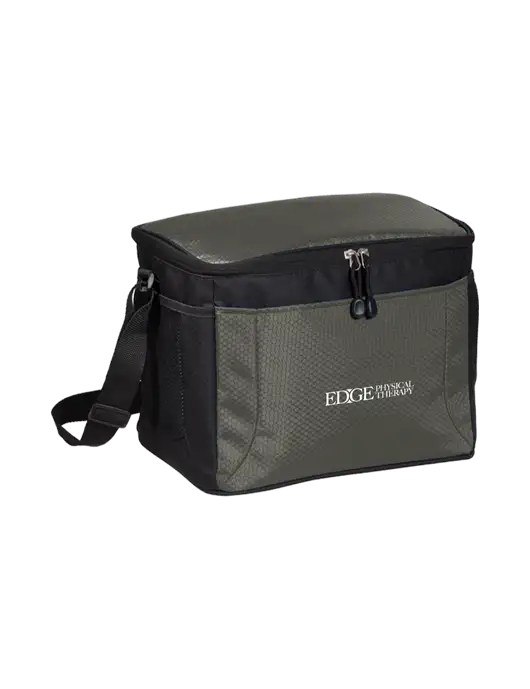 12 Can Grey/Black Cube Cooler w/Edge Physical Therapy Logo