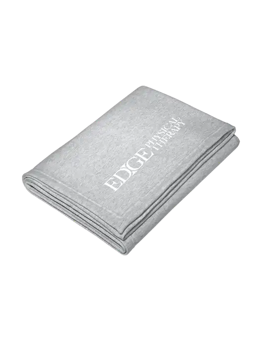 Core Light Grey Heather Fleece Sweatshirt Blanket w/Edge Physical Therapy Logo