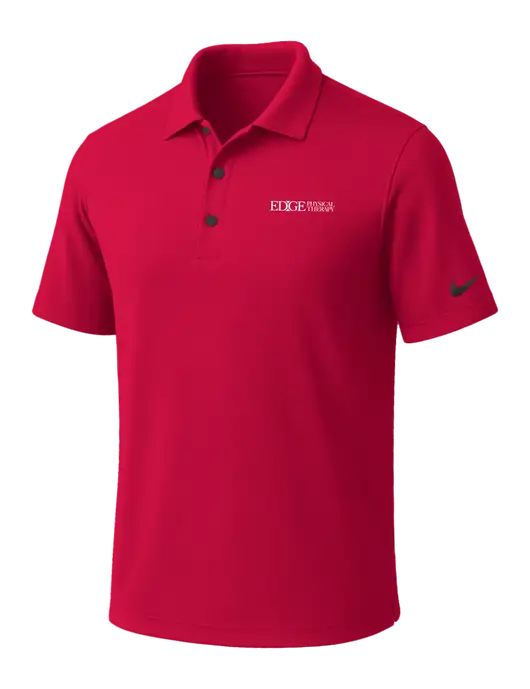 NIKE Red Dri-Fit Micro Pique Polo w/Edge Physical Therapy Logo