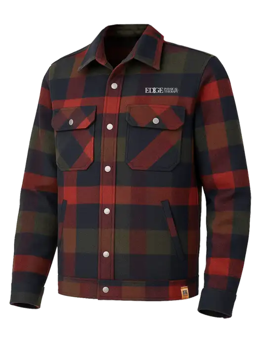 Russell Outdoors Red Plaid Basin Jacket w/Edge Physical Therapy Logo