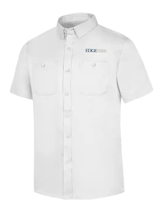 Red Kap White Short Sleeve Work Shirt w/Edge Physical Therapy Logo