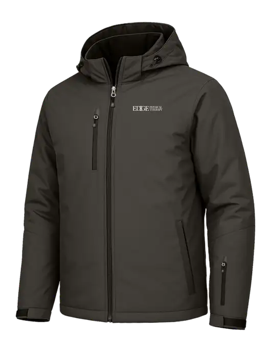 Cold Weather Vortex Dark Grey/ Black Waterproof 3-in-1 Jacket with Detachable Hood w/Edge Physical Therapy Logo, Edge Physical Therapy Logo