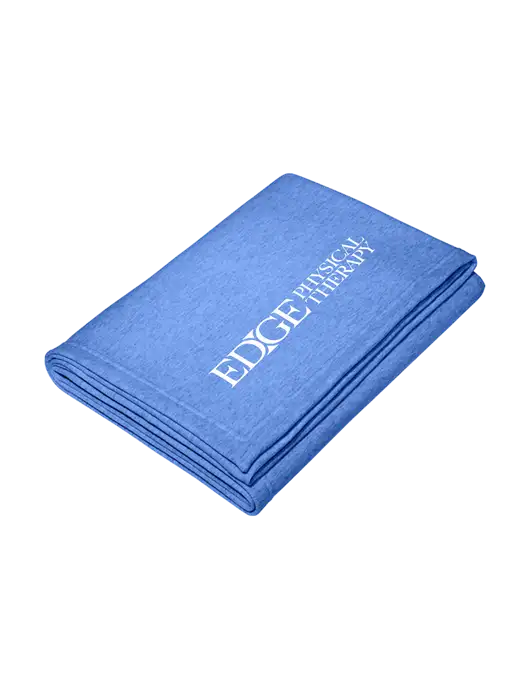 Core Heather Royal Fleece Sweatshirt Blanket w/Edge Physical Therapy Logo