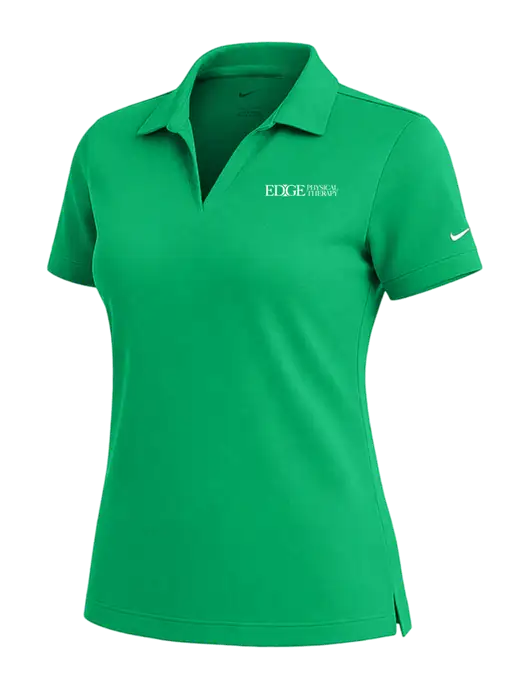 NIKE Kelly Green Womens Dri-Fit Micro Pique Polo w/Edge Physical Therapy Logo