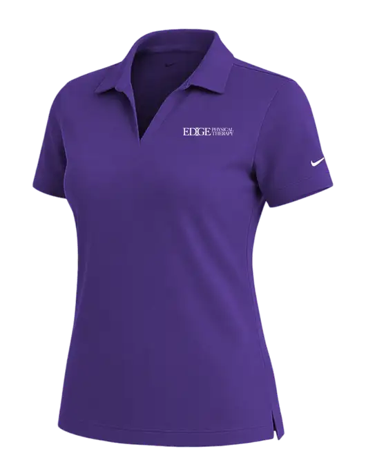 NIKE Purple Womens Dri-Fit Micro Pique Polo w/Edge Physical Therapy Logo