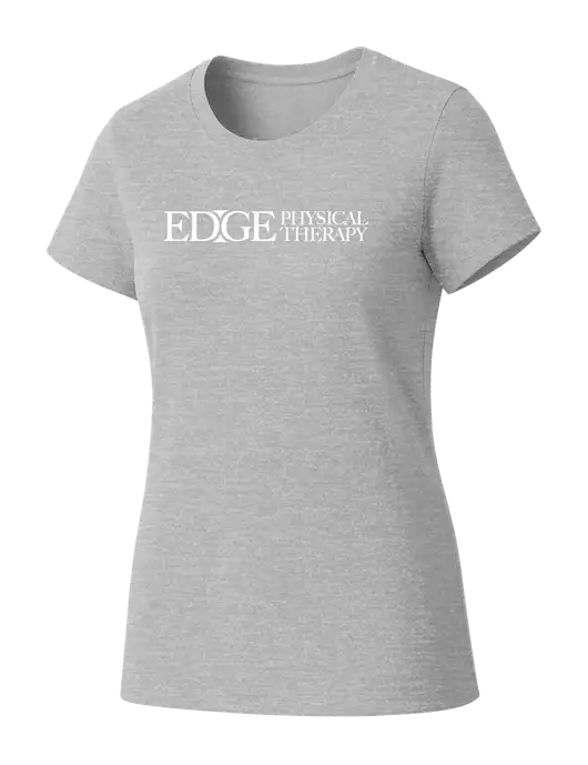 Womens Seriously Soft Light Heathered Grey T-Shirt w/Edge Physical Therapy Logo
