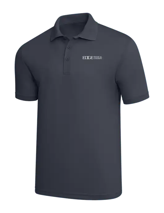 Dark Grey PosiCharge RacerMesh Polo w/Edge Physical Therapy Logo