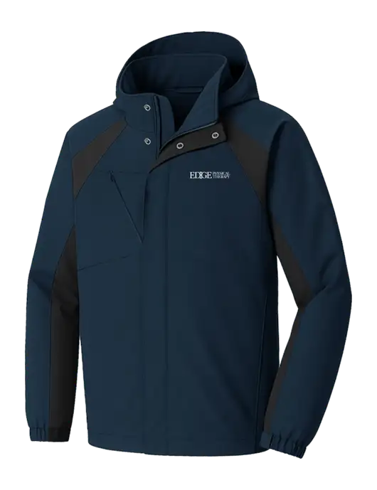 Waterproof Ranger Dark Navy/Light Navy Jacket with Detachable hood w/Edge Physical Therapy Logo