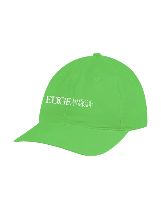 Garment Washed Unstructured Twill Light Green Cap w/Edge Physical Therapy Logo